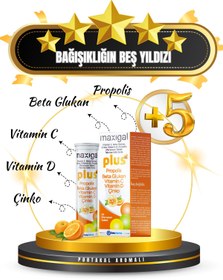 Resim Maxigal Plus Efervesan 20 Tablet - Beta Glukan, Vitamin C, D, Çinko Ve Propolis Takviyesi 