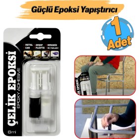 Resim Güçlü Çelik Epoksi Yapıştırıcı 6 ml Metal Plastik Seramik Cam Çelik Yalıtım Onarma Doldurma 1 Adet 