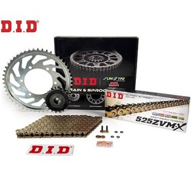 Resim Zincir Dişli Seti Yamaha Mt-07 Tracer 700cc Zincir: Dıd-525zvm-x Gold-114 Ön: Jt 16t Arka: Sunstar 43t 2016-2019 