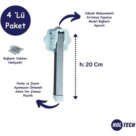 Resim Katlanır Metal Yer Sofrası Ayağı 4 Adet 20 Cm 
