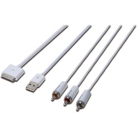 Resim Assmann Digitus Apple Audio/video Bağlantı Kablosu, Apple 30pin Erkek - 3 X Rca Erkek + Usb A Erkek, 1.5 Met 