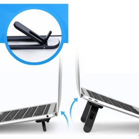 Resim 2 Kademeli Katlanabilir Ve Yapışkanlı Laptop Standı Siyah 