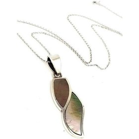 Resim Kaplan Sedef Taşlı 925 Ayar Gümüş Kolye 