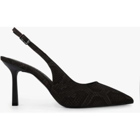 Resim Shoeberry Kadın Vina Kahve Yılan Desenli Stiletto 