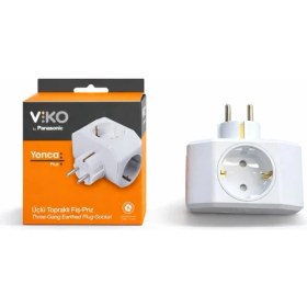 Resim Viko Yonca Üçlü Topraklı Fiş-Priz 