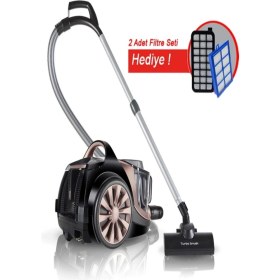 Resim Arnica Tesla Premium Koldan Kumandalı Ultra Sessiz Turbo Başlıklı Toz Torbasız Elektrikli Süpürge Makinesi 