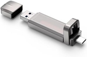 Resim XO 512GB SSD Otg Flash Bellek, USB 3.2 + Type-C, 500MB/s Okuma, 450MB/s Yazma Hızı, Çift Bağlantı Noktalı, Darbeye Dayanıklı, Anti Manyetik, Sıcaklığa Dayanıklı, DK08, Gri 
