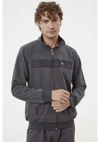 Resim Şerit Detaylı Dik Yaka Eşofman Takım - Antrasit 001 