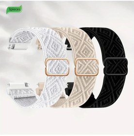 Resim Sunshine022 Fitbit Versa 1 2 Uyumlu 22mm Nylon Siyah Starlight Reflective Beyaz Kol Bandı 