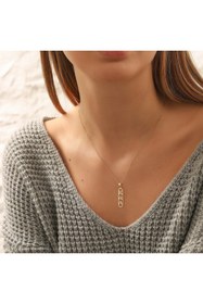 Resim VeraDesignGold 14 Ayar Altın Kişiye Özel Isimli Kolye, Sonsuzluk Ve Harfli Kolye, Sevgili Kolyesi 