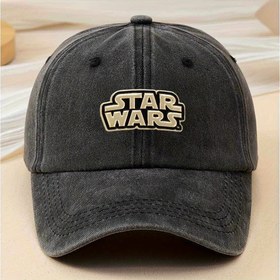 Resim STAR WARS Vintage Yıkanmış Beyzbol Şapkası, 2D Düz, 1 Adet - İkonik Logolu Eskitme Desenli, Makinede Yıkanabilir Rahat Şapkalar Erkekler ve Kadınlar İçin 