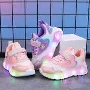 Resim Erkek ve Kız Çocukları için Karanlıkta Parlayan Spor Ayakkabılar, İlkbahar/Sonbahar Sezonu İçin Yeni LED Işıklı Günlük Sneaker'lar 