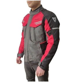 Resim Venom Kopenhag Motosiklet Montu Gri-kırmızı Full Koruma Motorcu Montu 