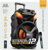 Resim Subzero Wr169 Profosyonel Işıklı Kablosuz Mikrofonlu Bluetooth Hoparlör Siyah 