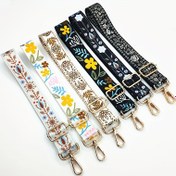 Resim 1pc Tribal Style Çiçek Desenli Naylon Ayarlanabilir Omuz Askısı, Katlanabilir Çok Fonksiyonlu Değiştirilebilir Çanta Askısı, Fermuar Kapatma, El Yıkamalı, Astarsız, El Çantaları ve Tek Omuz Çantaları Aksesuarları - Kırmızı/Beyaz/Siyah/Pembe 