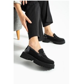 Resim Kadın Yüksek Taban Günlük Loafer Vela - Siyah Siyah 