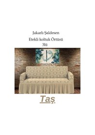 Resim Şal Desen Koltuk, Kanepe, Çekyat Örtüsü, Etekli 3lü Taş Taş 