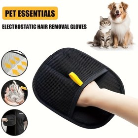 Resim 1 adet Pet Saç Alma Eldiveni - Kullanımı Kolay Olmayan Elektrikli Kumaş Fırçası, Kediler ve Köpekler İçin Uygun, Giysiler, Koltuklar, Çarşaf İçin Mükemmel - Anneler Günü, Babalar Günü, Noel, Karnaval İçin İdeal Hediye 