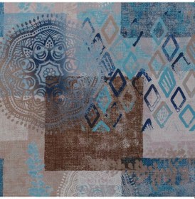 Resim Motifli Patchwork Desenli Dokuma Dijital Baskılı Petek Kumaş 