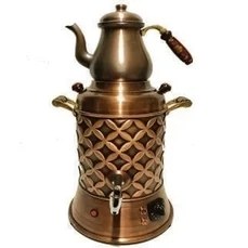 Resim Anka Elektrikli 3 Demlikli Bakır Semaver 