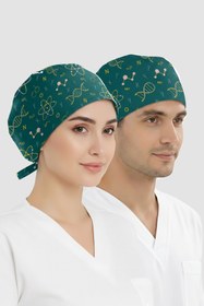 Resim ÇİZGİ MEDİKAL Kimya Sanatı Desenli Bone (Cotton Likra Kumaş) 