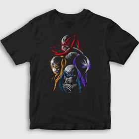 Resim Unisex Çocuk Siyah Poster V2 Teenage Mutant Ninja Turtles T-Shirt 