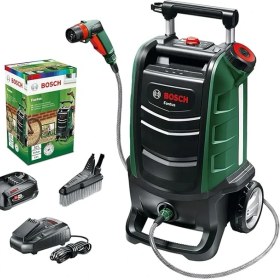 Resim Misda Store Home And Garden Fontus Akülü Yüksek Basınçlı Yıkama, Yeşil, 15 Litre Su Deposu, (18 V, 1 Akü, Maks. Basınç 15 Bar) 
