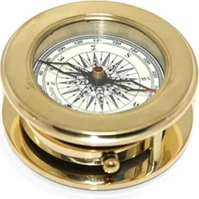 Resim Ahşap Kutulu Pirinç Mercekli Pusula 16040 - Lisinya 