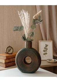 Resim Rönesans Gölge Serisi Vol: Iı El Yapımı Bakır Eskitme Tasarım Vazo İnci Art Design Özel Seri Dekoratif Obje 