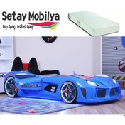 Resim Setaymobilya Arabalı Yatak Audi V7 + Ortopedik Yatak , Kapıları Açılan , Setay 
