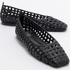 Resim Luvishoes Arcola Siyah Örme Desenli Kadın Babet Siyah 