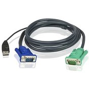 Resim ATEN 2L-5202U 1.8M VGA USB KVM KABLO 3 IN 1 SPHD (KLAVYE/MOUSE/VIDEO) 