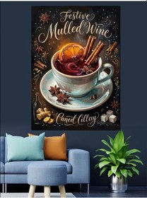 Resim Festive Mulled Wine Sıcak Şarap Dekoratif Kanvas - Mdf Ahşap Tablo 