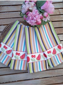 Resim Meyve Desenli 4'lü Mutfak Havlusu Seti 