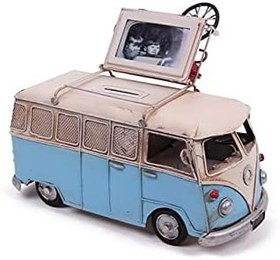 Resim Dekoratif Metal Minibüs Çerçeveli ve Kumbaralı Hediyelik 