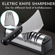 Resim 3-in-1 Profesyonel Elektrikli Bıçak Bileme Makinesi ve Makas Öğütücü - USB Şarj Edilebilir, Kaba/İnce Öğütme, Metal Toz Toplayıcı, Mutfak ve Dış Mekan Kullanımı İçin Taşınabilir Tasarım, Noel Hediyesi, Mutfak İçin Bıçak Bileme Makinesi, Dış Mekan Bileme, Şık Metalik Kaplama, Dayanıklı Yapı 