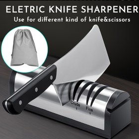 Resim 3-in-1 Profesyonel Elektrikli Bıçak Bileme Makinesi ve Makas Öğütücü - USB Şarj Edilebilir, Kaba/İnce Öğütme, Metal Toz Toplayıcı, Mutfak ve Dış Mekan Kullanımı İçin Taşınabilir Tasarım, Noel Hediyesi, Mutfak İçin Bıçak Bileme Makinesi, Dış Mekan Bileme, Şık Metalik Kaplama, Dayanıklı Yapı 