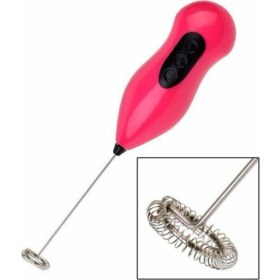 Resim Pazariz Pilli Mini Mixer Kahve Süt Köpürtücü Karıştırıcı Cappucino Mixer Pembe 