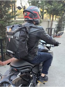 Resim ebakbak Motosiklet Lüx Sırt Çantası,Arka ve Yan Çanta Olma Özellikli Waterproof Motor Touring Çanta 30 lt 