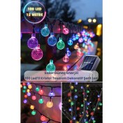 Resim Technosmart 100 Ledli 8 Modlu Solar Kristal Top Rgb Işık Bahçe Aydınlatma Dekorasyon Güneş Enerji 