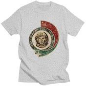 Resim Snapbuyretro 1961 Cccp Yuri Gagarin Erkek Pamuk T-shirt Ussr Kozmonot Baskılı Kısa Kollugri Gri 