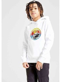 Resim Plaj Classic Transit Baskılı Unisex Çocuk Kapüşonlu Beyaz Sweat Beyaz 