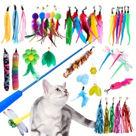 Resim 6/11 Rastgele Renkli Etkileşimli Kedi Oyuncakları ile 1 Teleskopik Çubuk ve 5/10 Balıkçılık Yedek Sapanlar, Kolye Sapan Çanı Sabitleme, Yapay Tüyler, Tüm Boyutlarda Kediler İçin Uygun, Evcil Hayvan Malzemeleri, Pilsiz, Kapalı Kedi İçin Kedi Oyuncakları, Kedi Oyuncakları Kiti, Kedi Oyuncakları/Balıkçılık Çubuğu/Çubuk, Kedi Oyuncağı/Kendi Eğlencesi, Kedi Oyuncağı Kedi İçin 