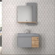 Resim Pierre Cardin Zen 70 cm Matt Anthracite Olive Banyo Dolabı Mat Antrasit Olive 