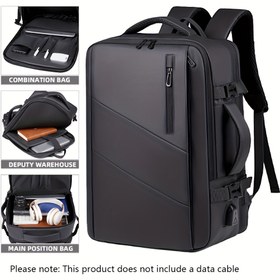 Resim HANMARRY Erkekler için Şık Siyah Naylon Sırt Çantası - Büyük Kapasiteli, Genişletilebilir 17 İnç Laptop Çantası, Çoklu Bölümler, Seyahat, İş ve İşe Giderken Dayanıklı Yumuşak Kabuk Tasarımı, Seyahat Sırt Çantası | Şık Sırt Çantası | Dayanıklı Sırt Çantası 