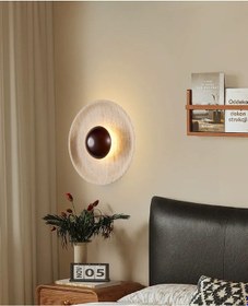 Resim Lille Traverten Mermer Desenli Ledli Aplik Krem 