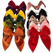 Resim Fastbuy 12 Renkli Bowknotlu Saç Klipsi - Pamuklu Kadife Kumaş, Kız Çocukları İçin 