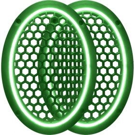 Resim L-Sound Neon Işıklı (6x9) Inç Kaliteli Plastik Hoparlör ve Midrange Kapağı - 2 Adet - Yeşil 
