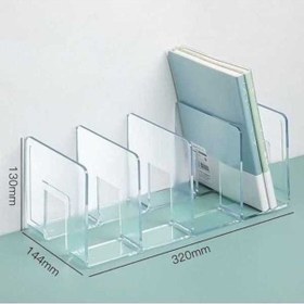 Resim Flybuy Şeffaf Akrilik Raf Masa Kitap Düzenleyici Stand 4 Bölme Bosphorusboutique Şeffaf 