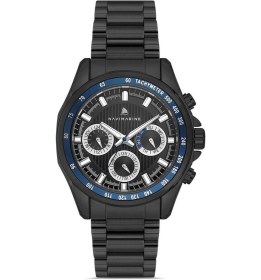 Resim Navimarine Nm001-05 Multifonksiyonlu Gümüş Renk Çelik Erkek Kol Saati Gri 